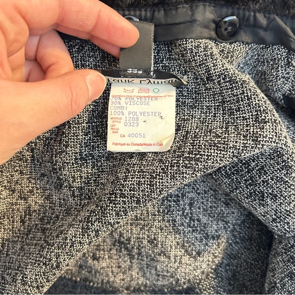 Vintage Women's Gray Jacket with Black Fur Collar - Picture 5 of 6